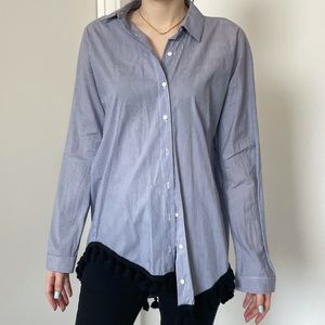 Zara Oxford button up with tassel trim